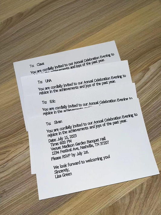 A6 Card Writing