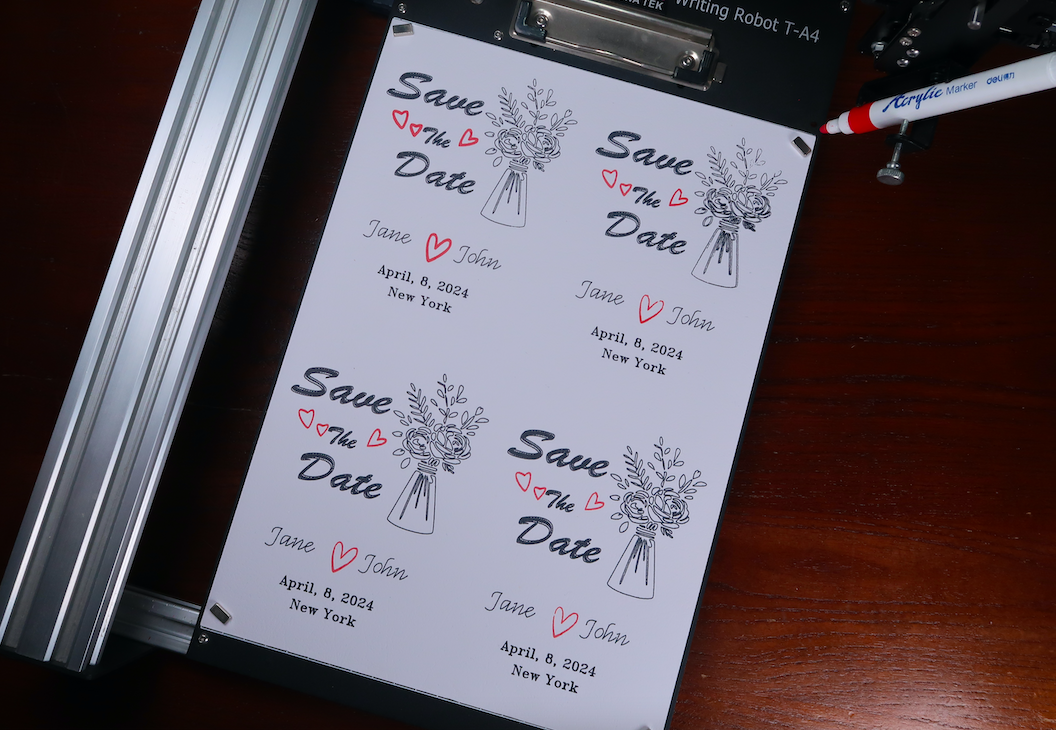Crafting A6 Save The Date Wedding Cards Using A4 Papers with iDraw Pen Plotters: A DIY Guide
