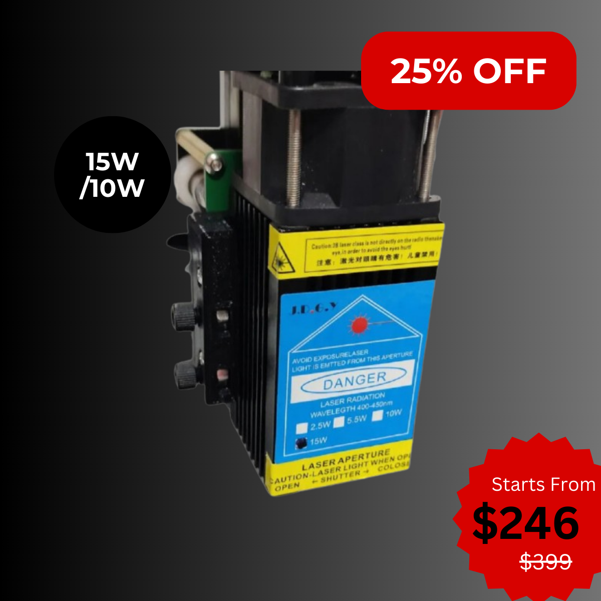 10W/15W Laser Head for UUNA TEK® iDraw H A3/A2/A1/A0 Size