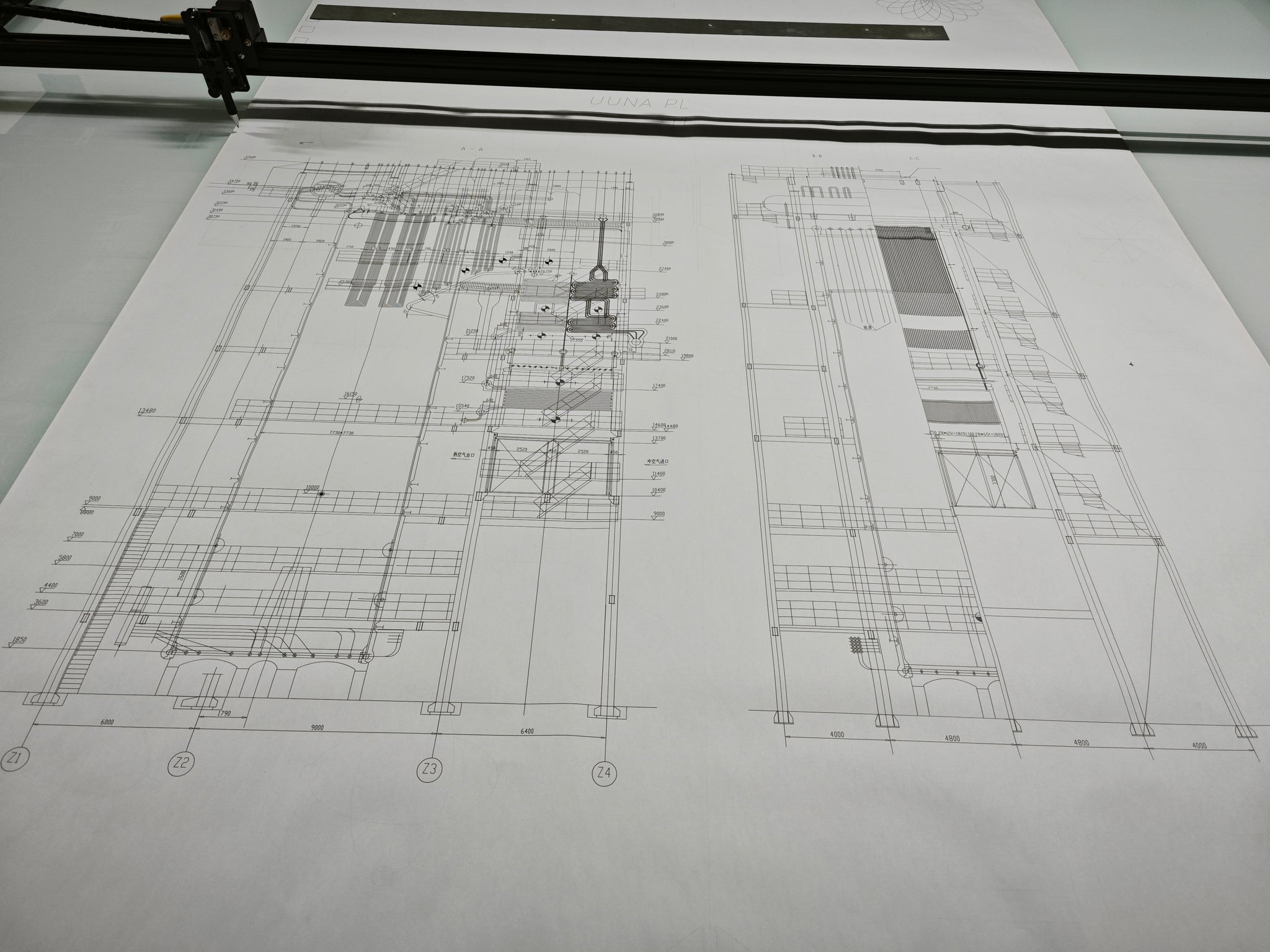 UUNA TEK 3.0 - (2x1.25m/2x2m/4x2m) Preassembled High-End All-in-One Architect Drawing Table & Pen Plotter  for Architectural Drafting