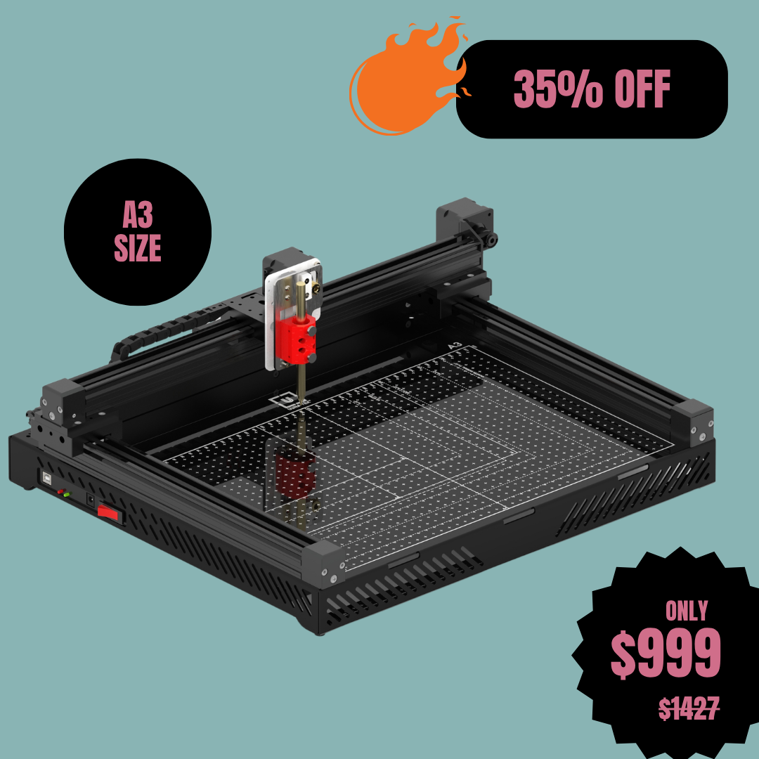 UUNA TEK 3.0 A3 Preassembled Premium All-in-One Pen Plotter Drawing Robot with WiFi & SD Card – Compact, Quieter, Faster, More Precise