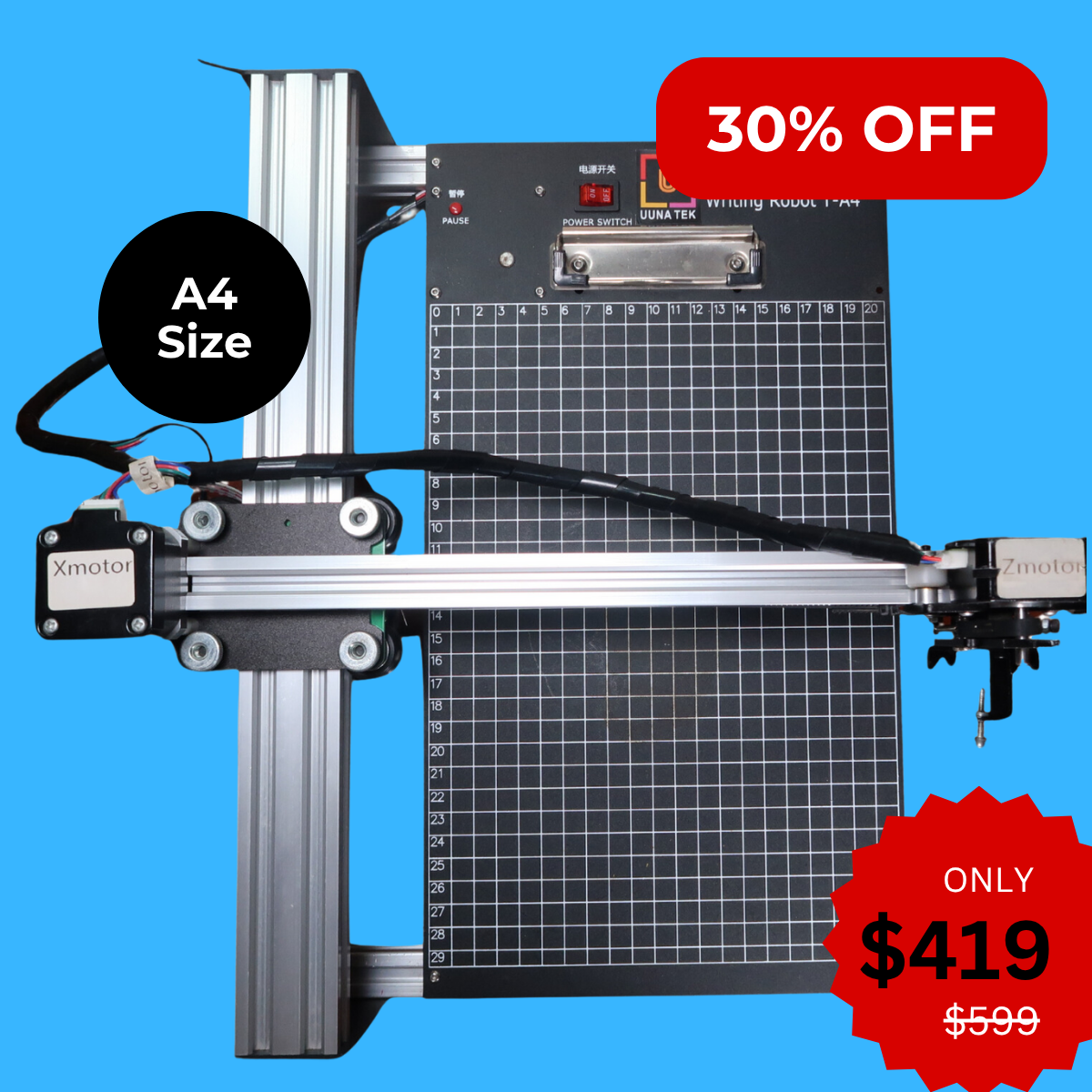 UUNA TEK®  iDraw 2.0 - A4 Size Drawing Robot/Drawing Machine/Homework Machine/Calligraphy Plotter/Handwriting Robot/Pen Plotter/Laser Engraver